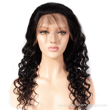 5x5 lace Closure loose  deep  Wig Factory Price Swiss  Wigs Loose Wave Natural Color Wholesale Human wigs